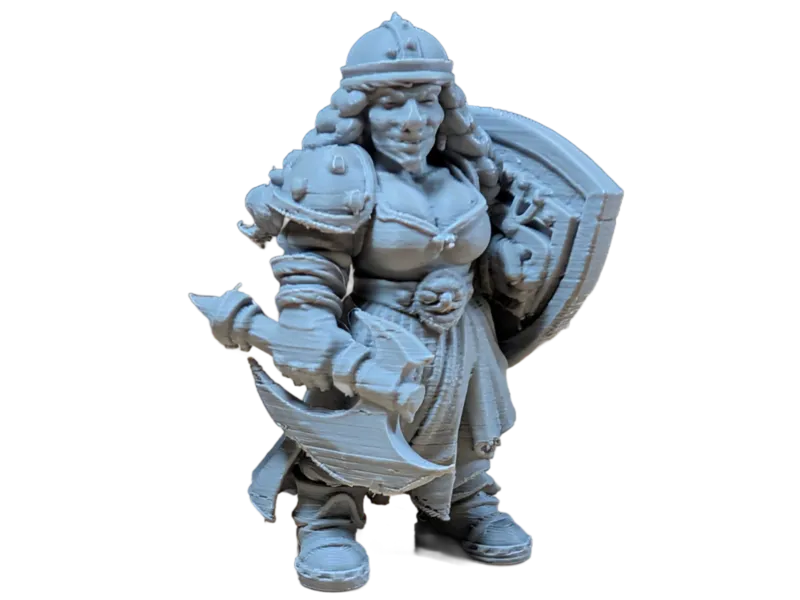 DnD Dwarf Female Fighter w/ Battle-Axe, Shield