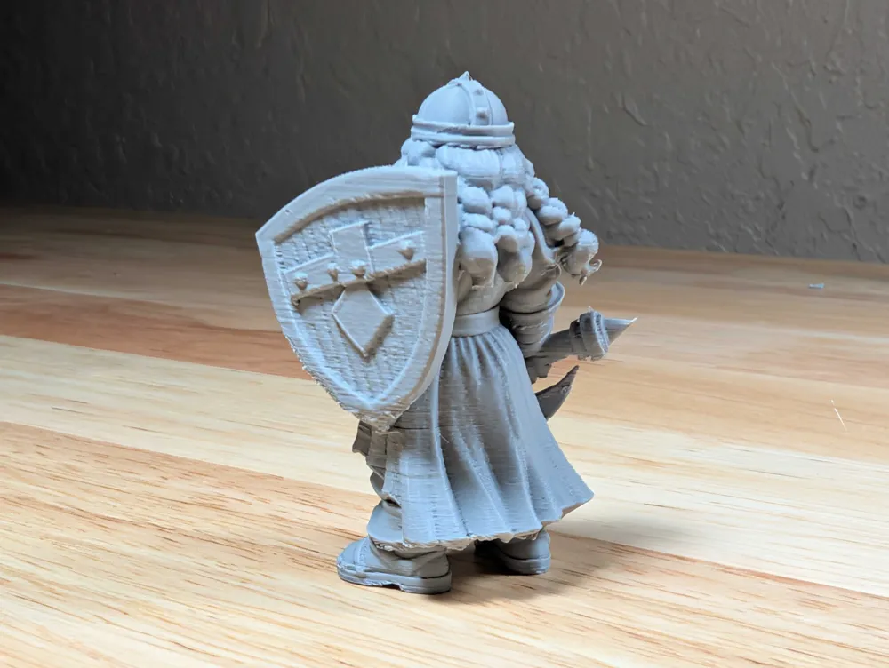 DnD Dwarf Female Fighter w/ Battle-Axe, Shield - Free 3D Print Model ...