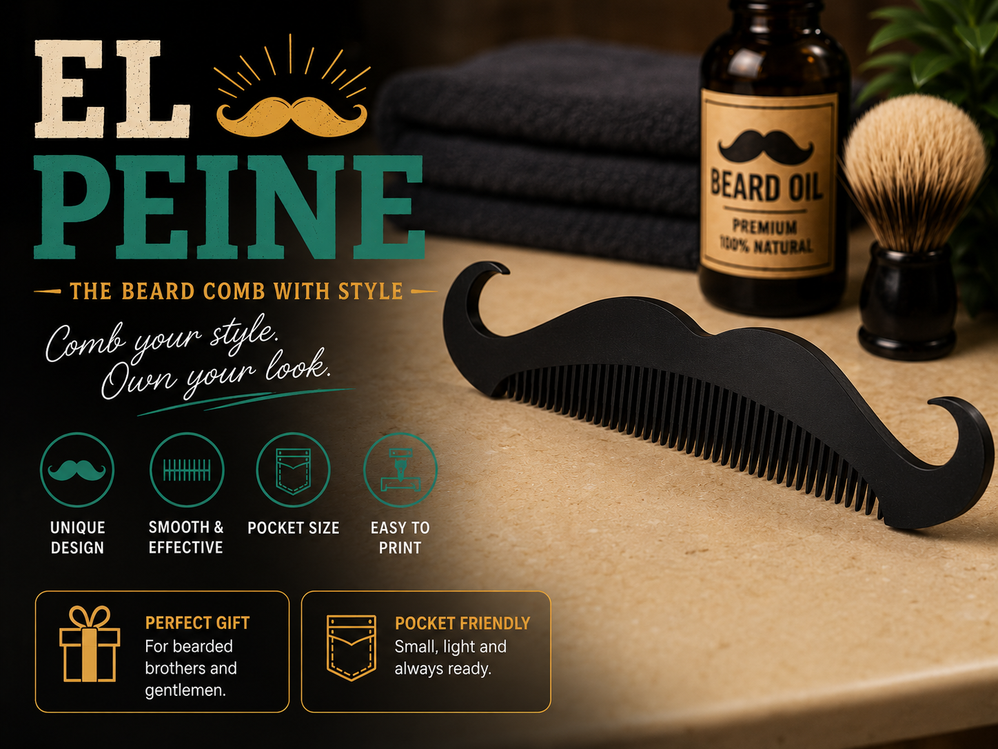 El Peine – Mustache Beard Comb