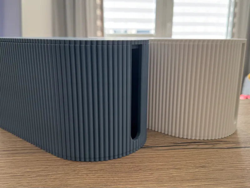 Cable Management Box - Ribbed Pattern