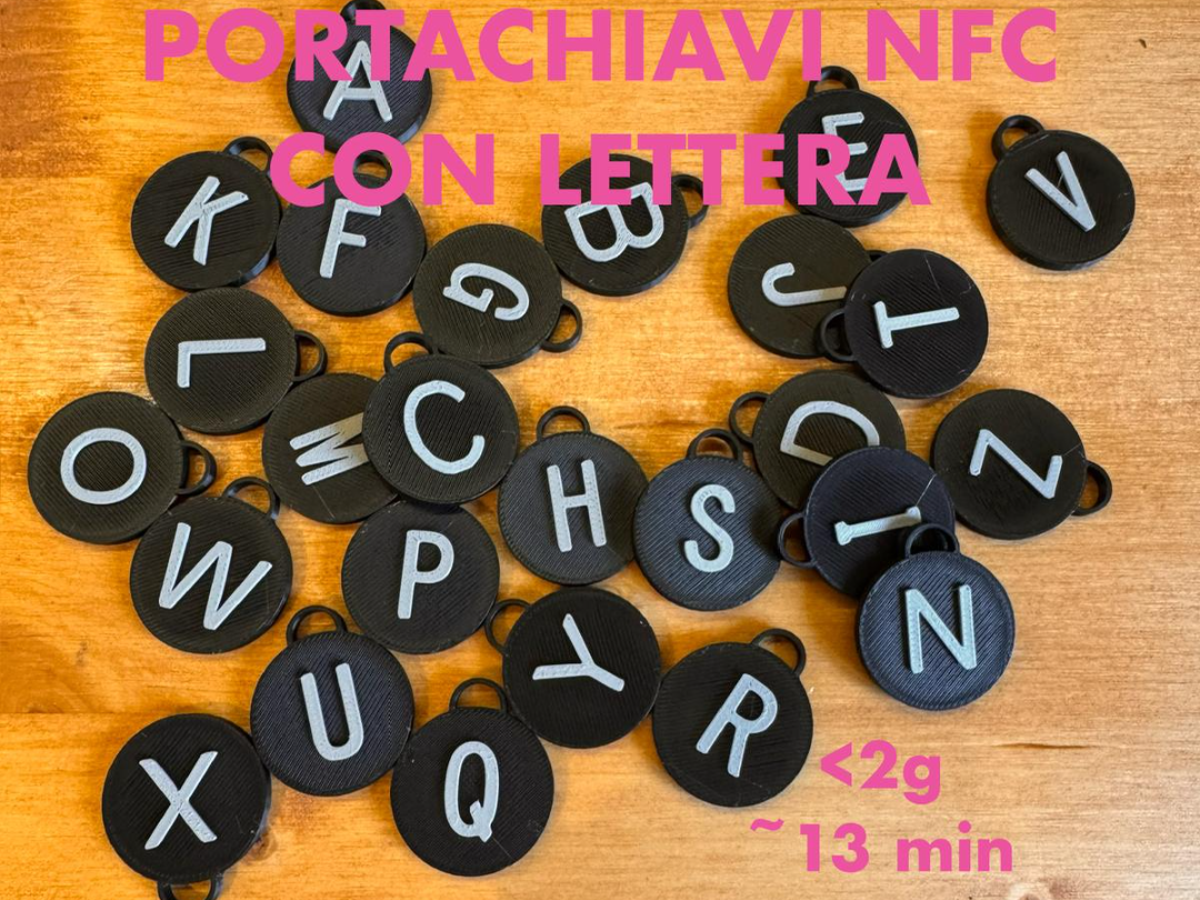 portachiavi nfc con lettere - idea regalo