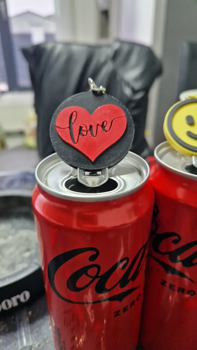 Love keychain dose opener - prepainted