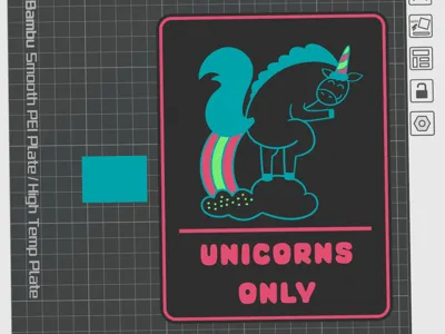 Unicorns Only - Funny Bathroom Sign