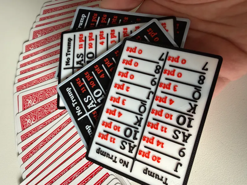 Belote Points Guide – Card Format | Trump/No Trump
