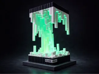 CUBE mini–Futuristic Voxel Cascade LED Lamp Kit001
