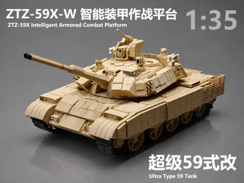 Modelo para impresión 3D: 超级59式改1:35比例 — 中国ZTZ-59X-W未来智能装甲作战平台 — referencia de MakerWorld