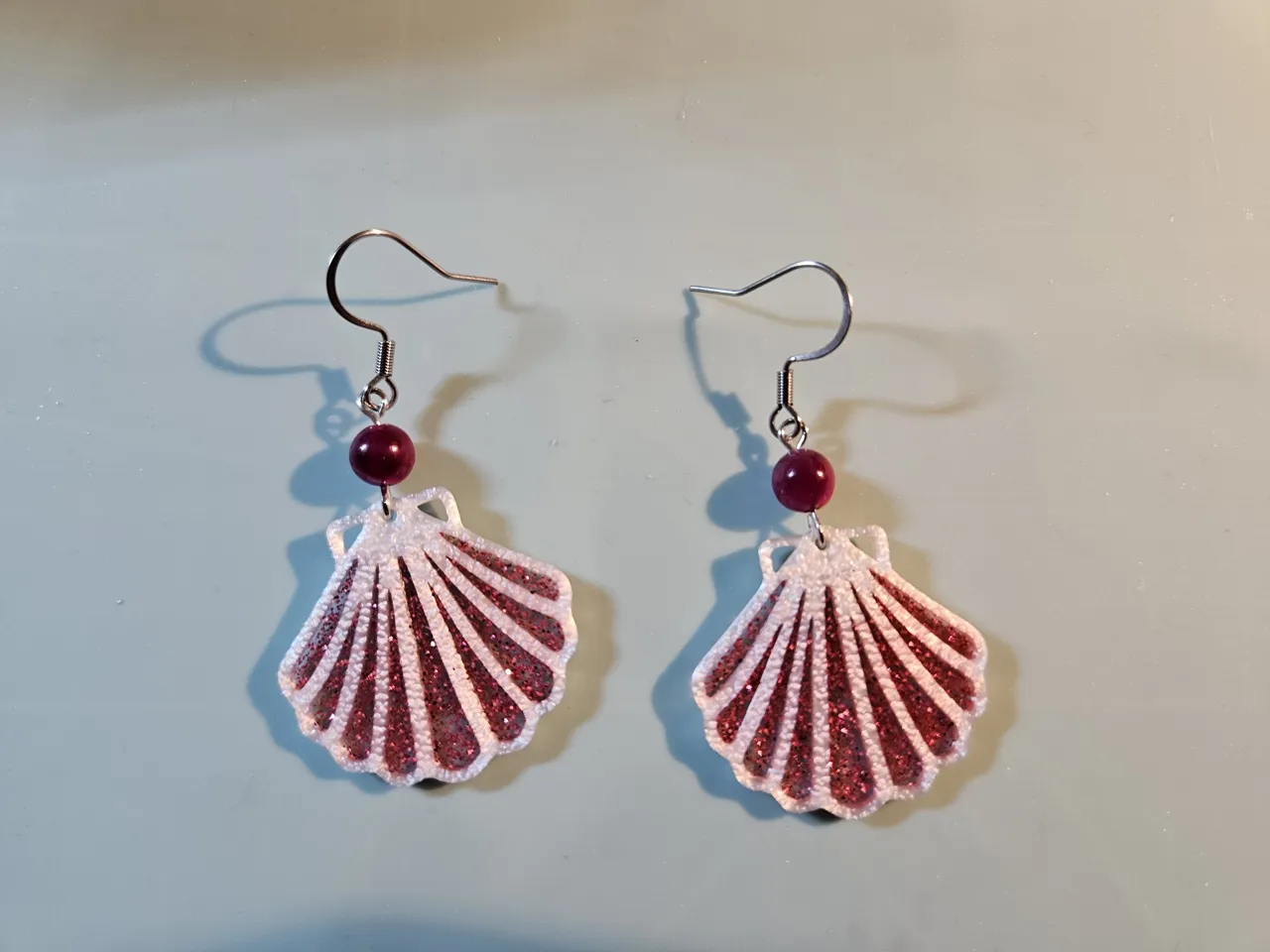 Boucle d'oreille coquillage - coquille st jacques view 2