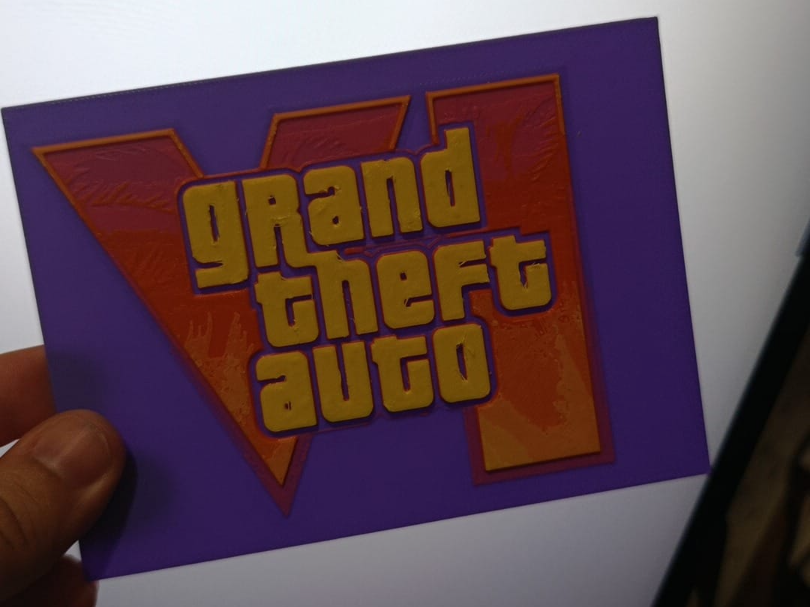 Grand Theft Auto VI Logo HueForge 3D (GTA 6)