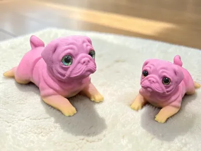 SC Flexi Pug Dog - glass eye compatible