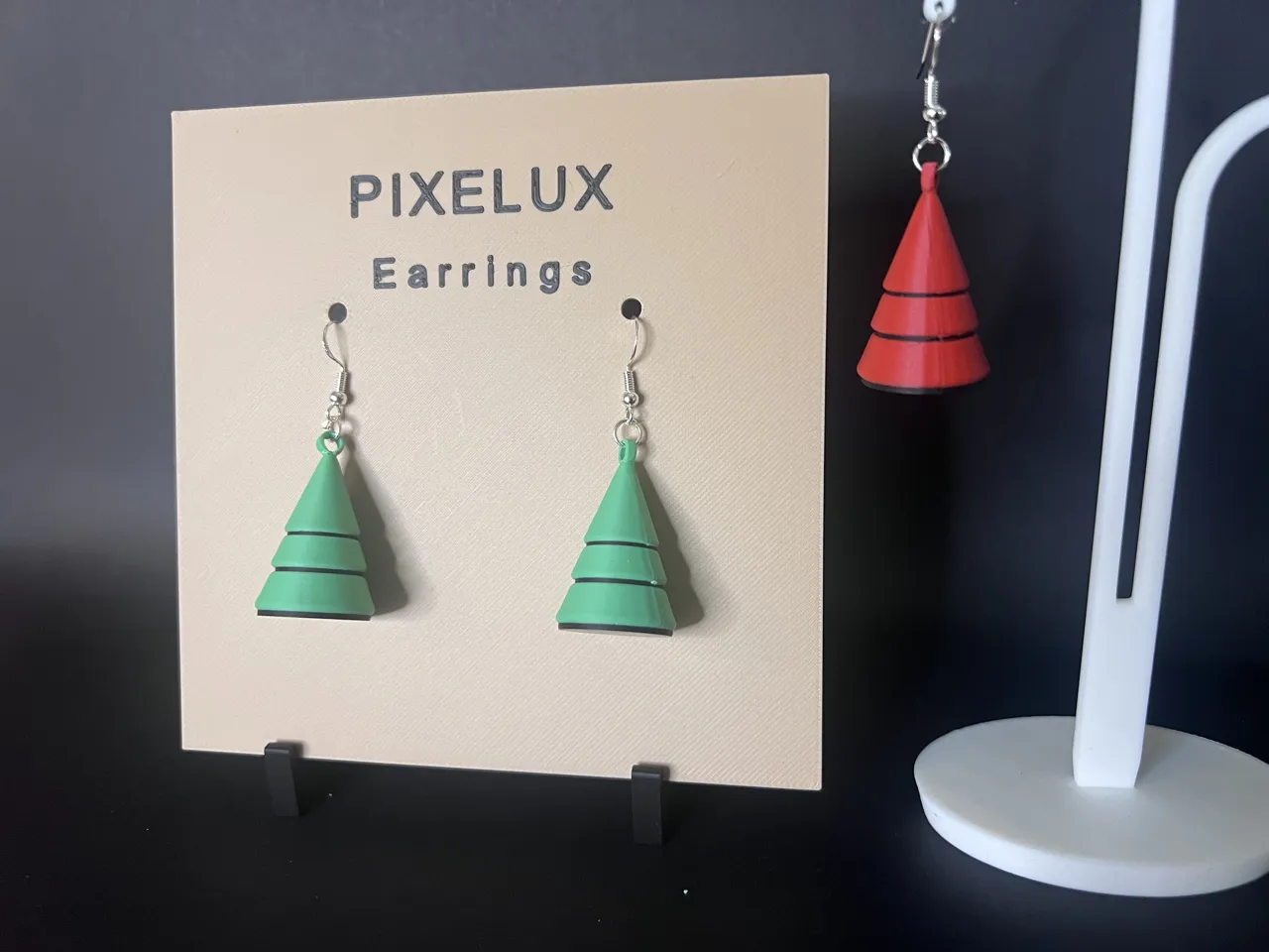 Minimalist Christmas Tree Earrings / Ornament view 2