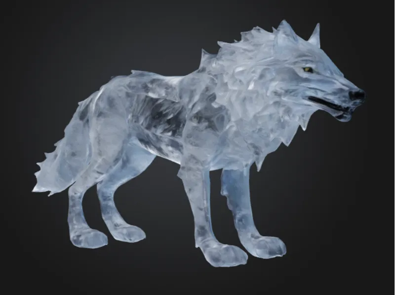 Cute ice wolf