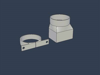 Square to Round Stormwater Adaptor + Wall Bracket