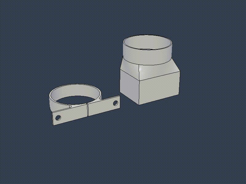 Square to Round Stormwater Adaptor + Wall Bracket