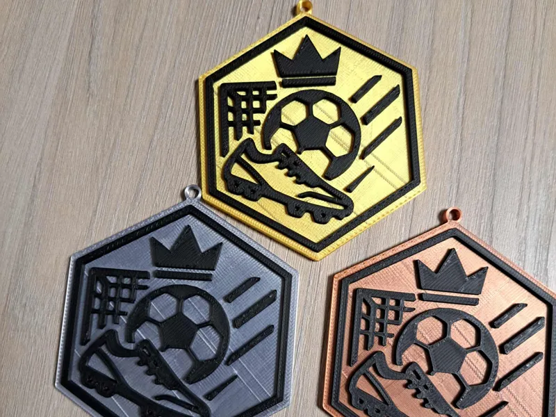 Medal football soccer duo color