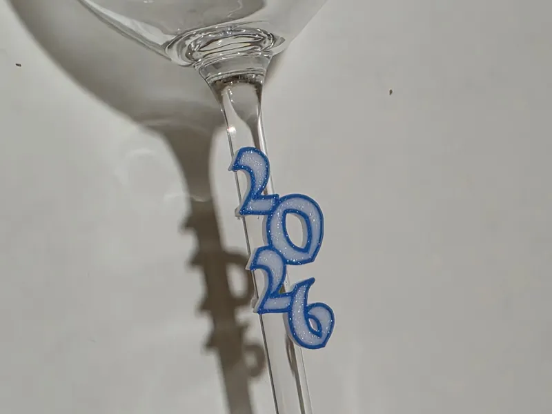 2026 decoration - wine glass