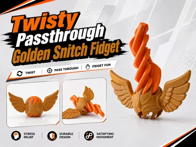 Twisty Passthrough Golden Snitch Fidget