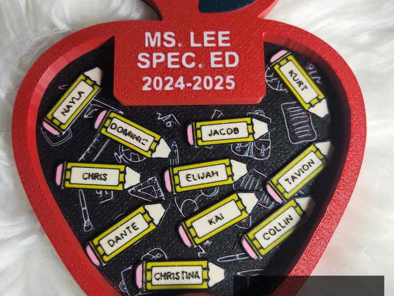 Teacher Appreciation Apple with Student Names