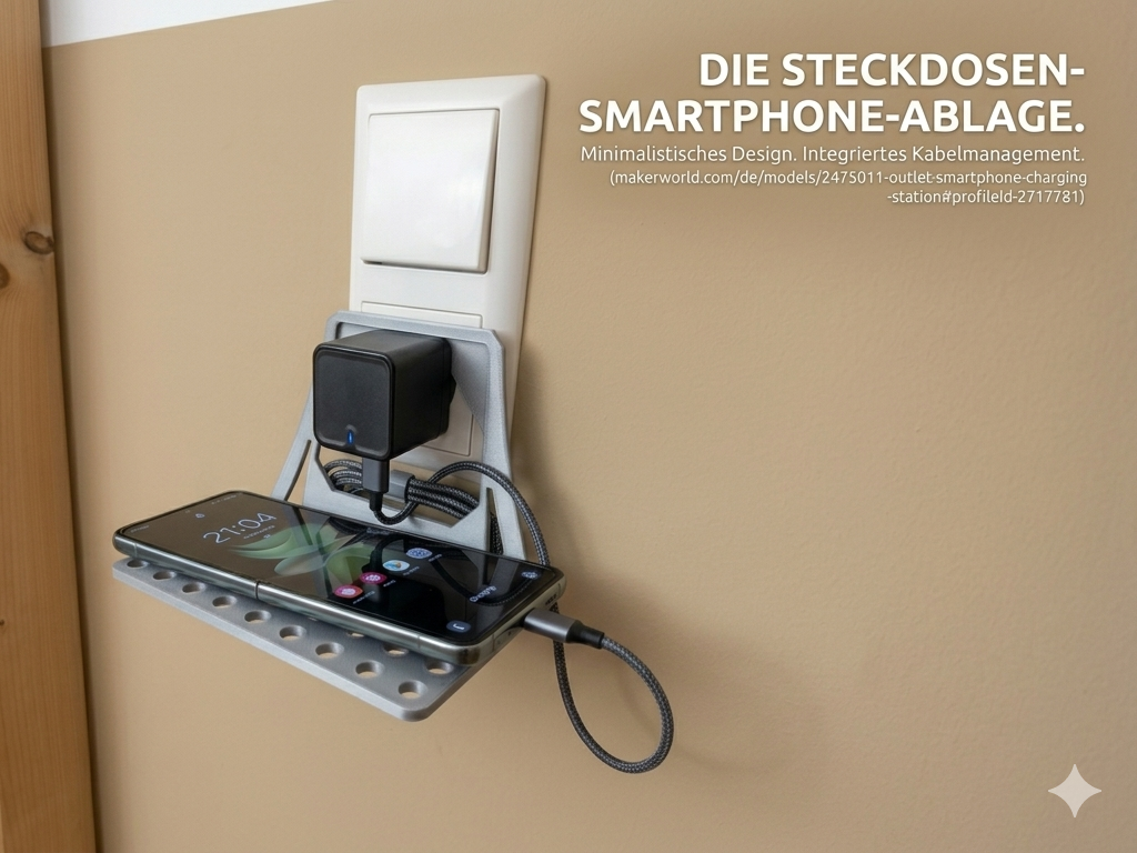Steckdosen-Smartphone-Ablage - kurze Version