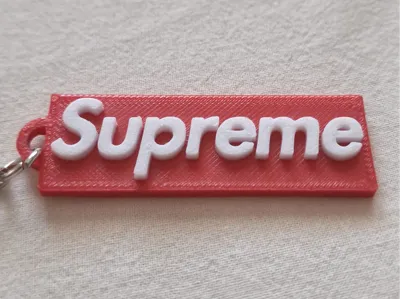 Supreme-Inspired Raised Text Keychain (No AMS)