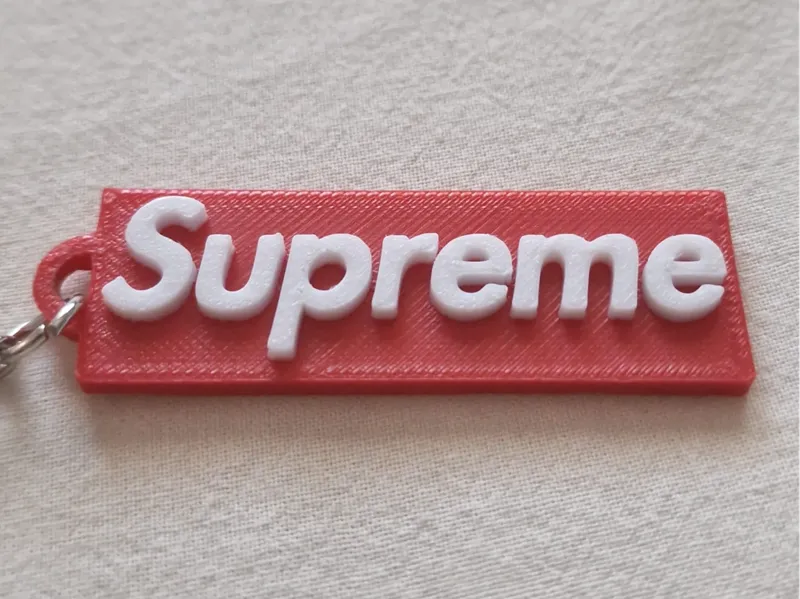 Supreme-Inspired Raised Text Keychain (No AMS)