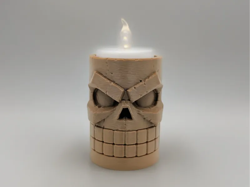 Tiki Skull LED Tea Light Holder