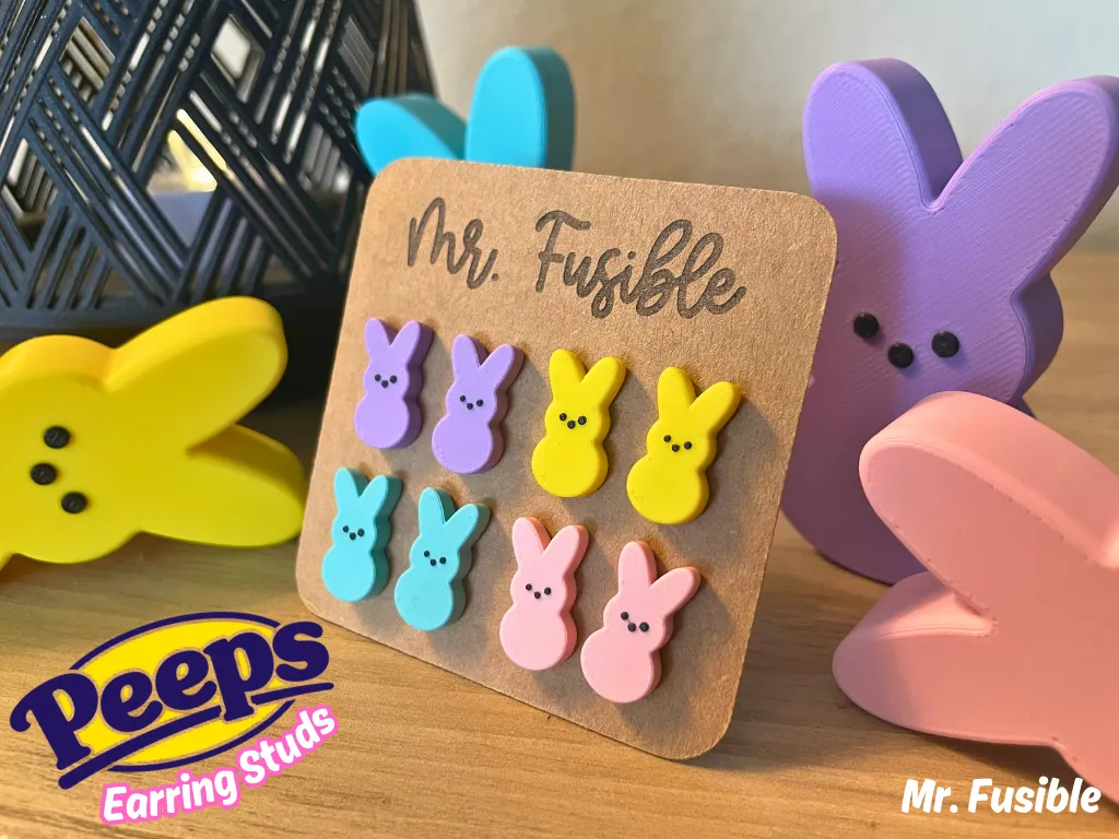 Easter Peeps bunny earrings view 2