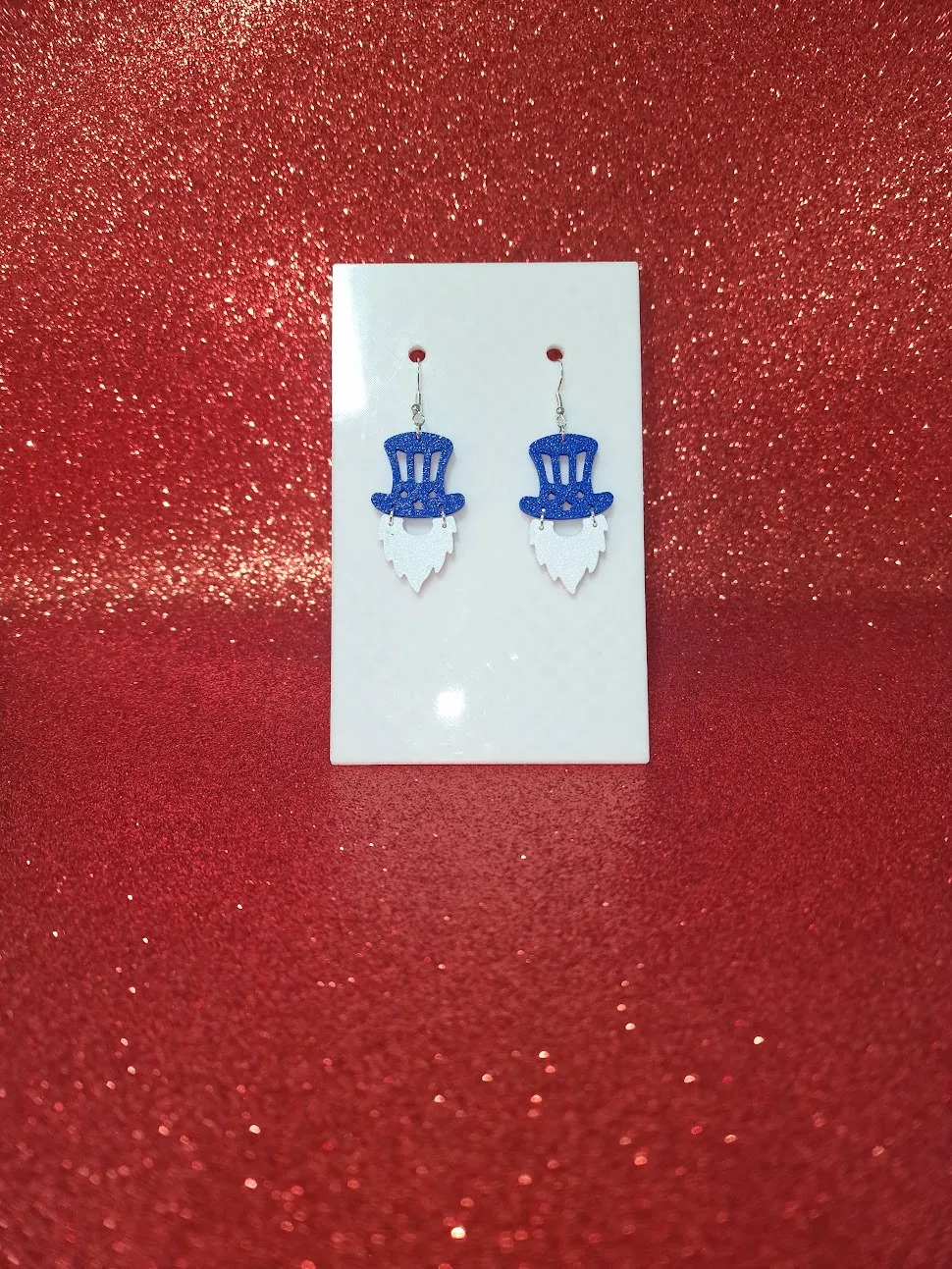 USA gnome earrings view 2
