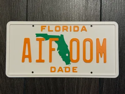 Miami Vice Ferrari Testarossa License Plate