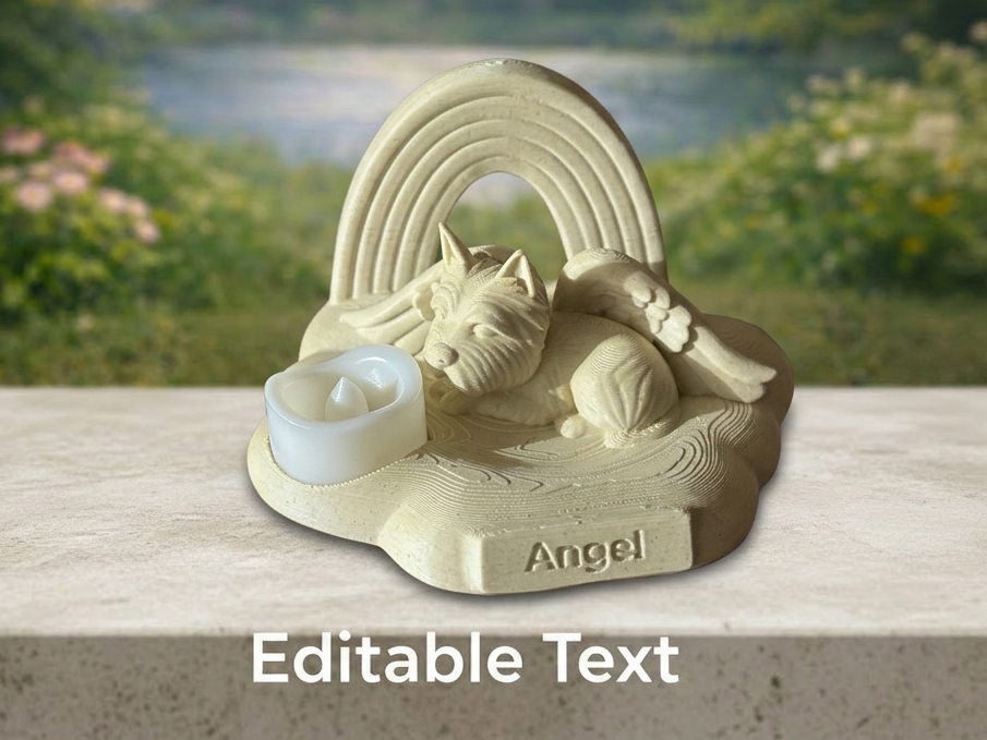 Angel Cairn or Westie on Cloud Rainbow Memorial