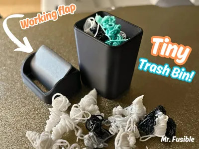 Miniature trash bin - Working flap