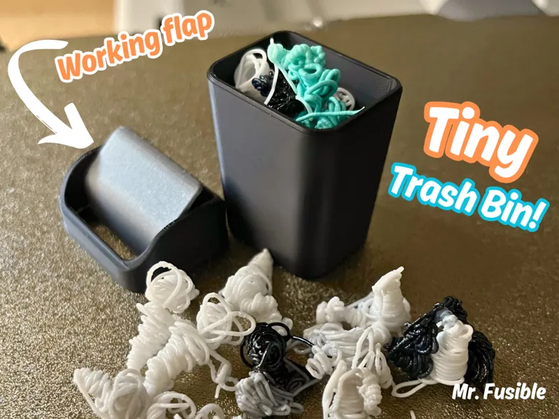 Miniature trash bin - Working flap
