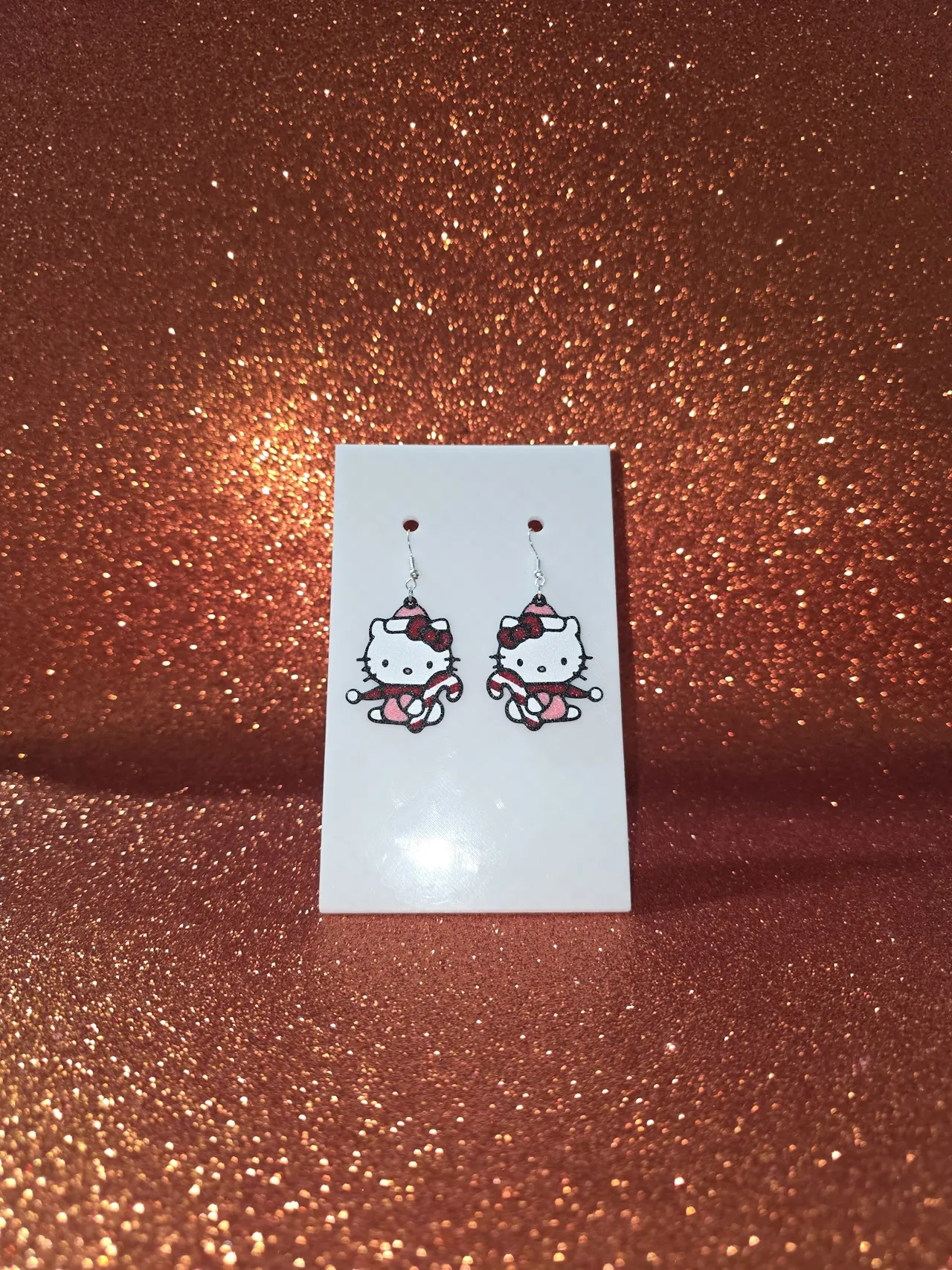 Christmas Hello Kitty earrings view 2