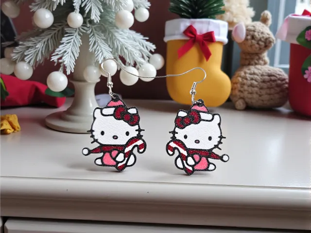 Christmas Hello Kitty earrings