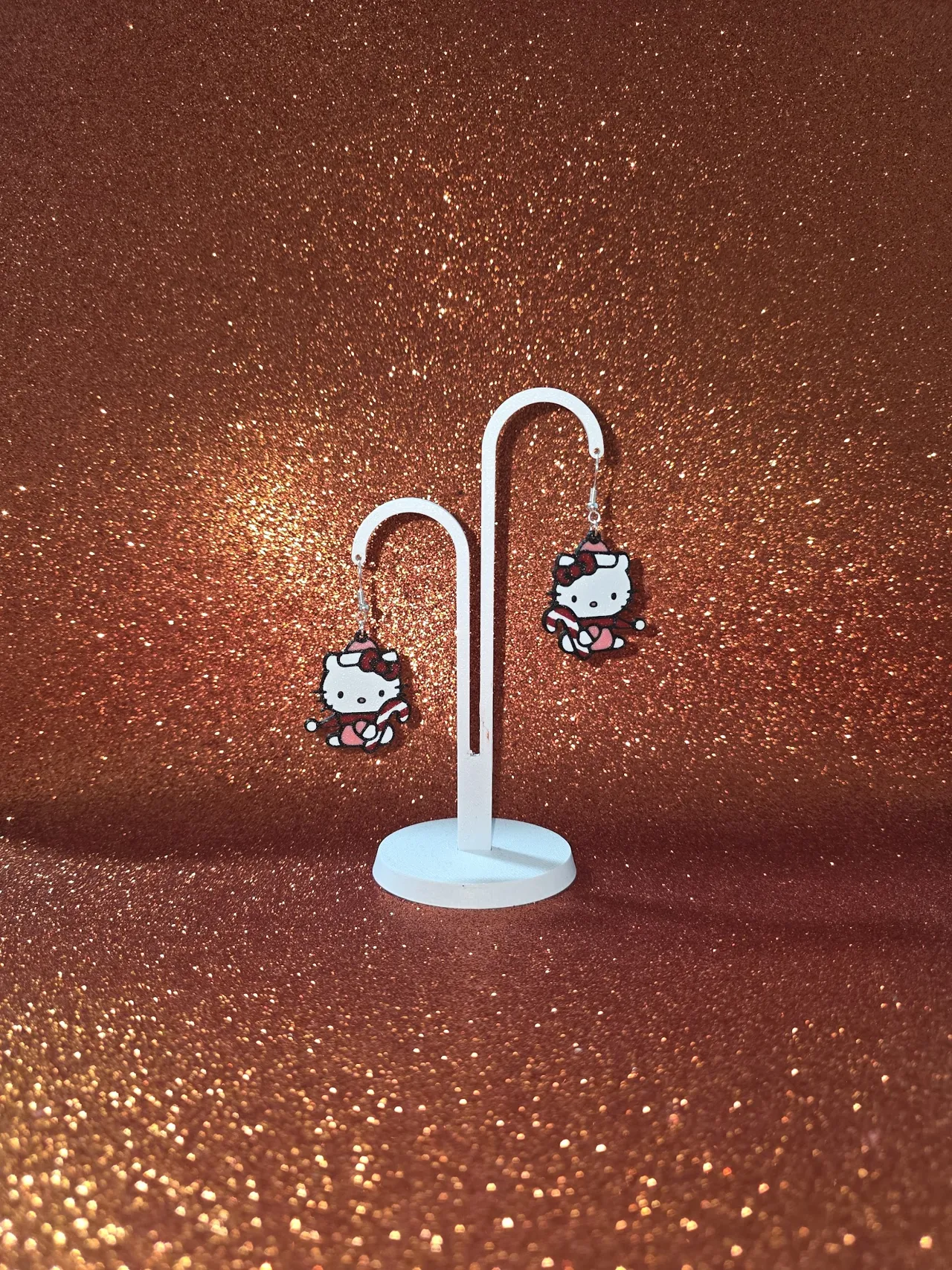 Christmas Hello Kitty earrings view 3