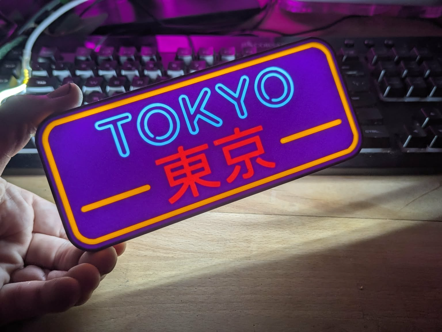 Cyberpunk Tokyo Desktop LED Sign