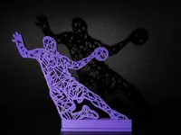 Silhouette géométrique de handballeur en suspension — photo 2