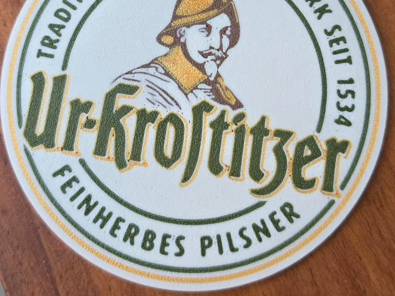 Ur-Krostitzer Bierdeckel 3 Wände rund