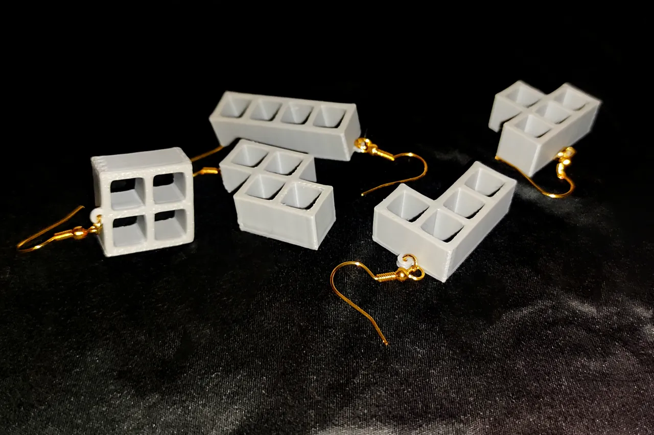 TETRIS - 3D Earrings view 2
