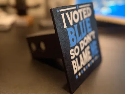 I VOTED BLUE TRAILER HITCH COVER