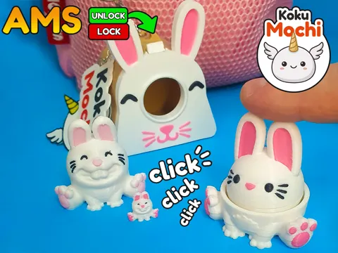 Objeto manipulable: Koku Mochi Bunny House Clicker Figure — referencia de MakerWorld
