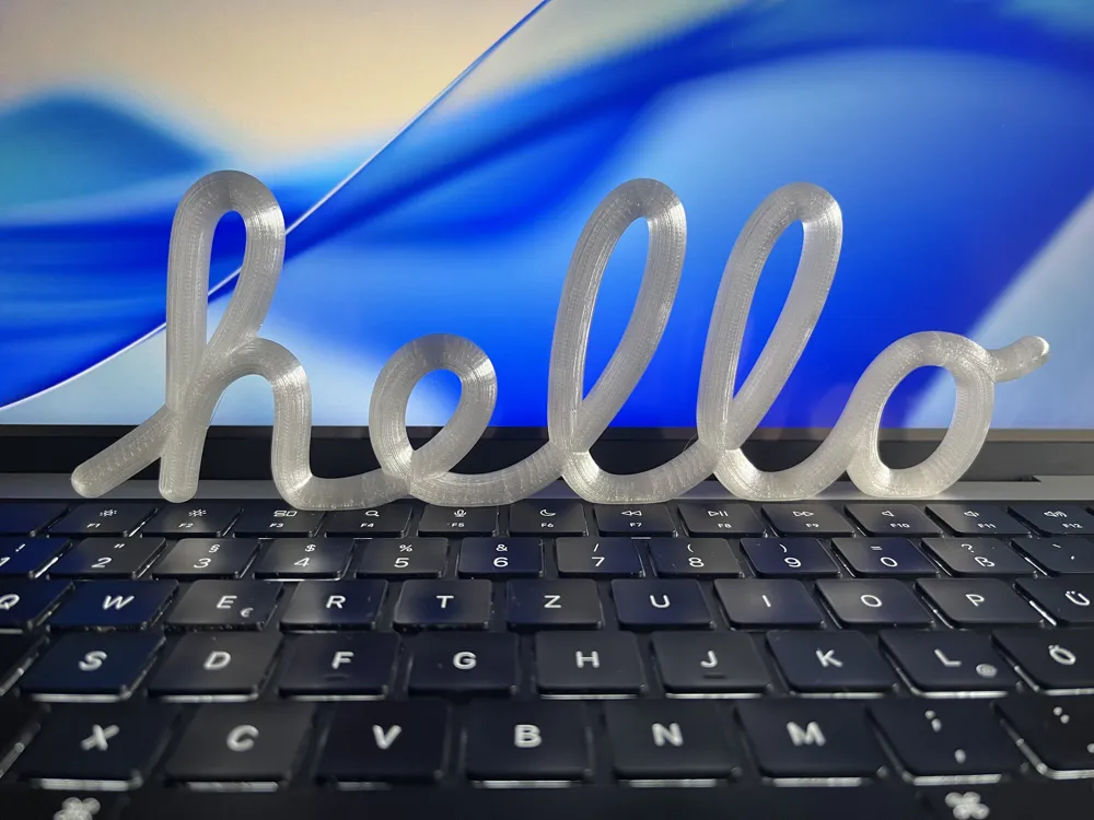 Apple Hello Sign Liquid Glass edition - Free 3D Print Model - MakerWorld