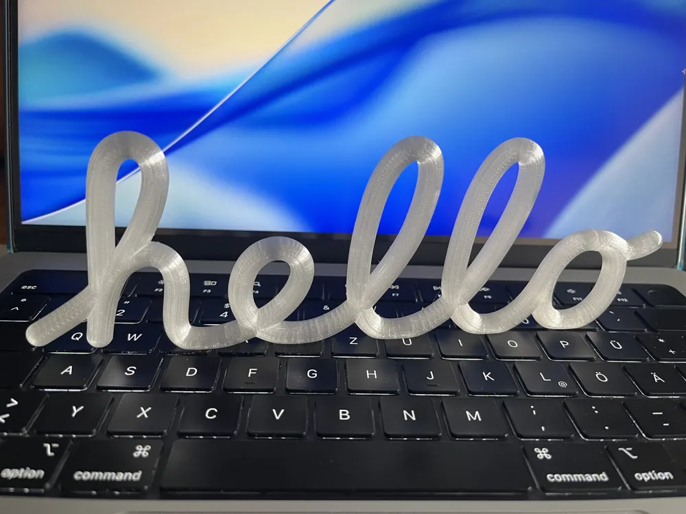 Apple Hello Sign Liquid Glass edition - Free 3D Print Model - MakerWorld