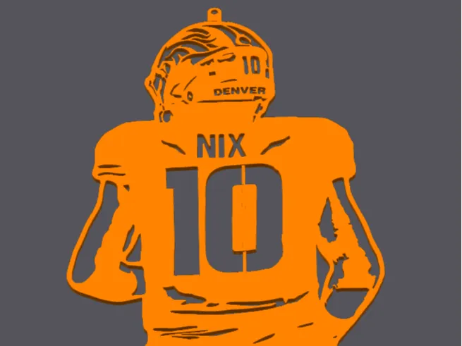 Bo Nix Denver Broncos Keychain Tag