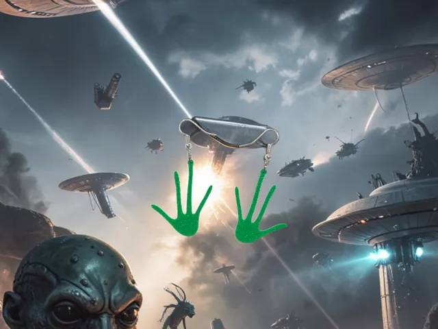 Alien hand earrings