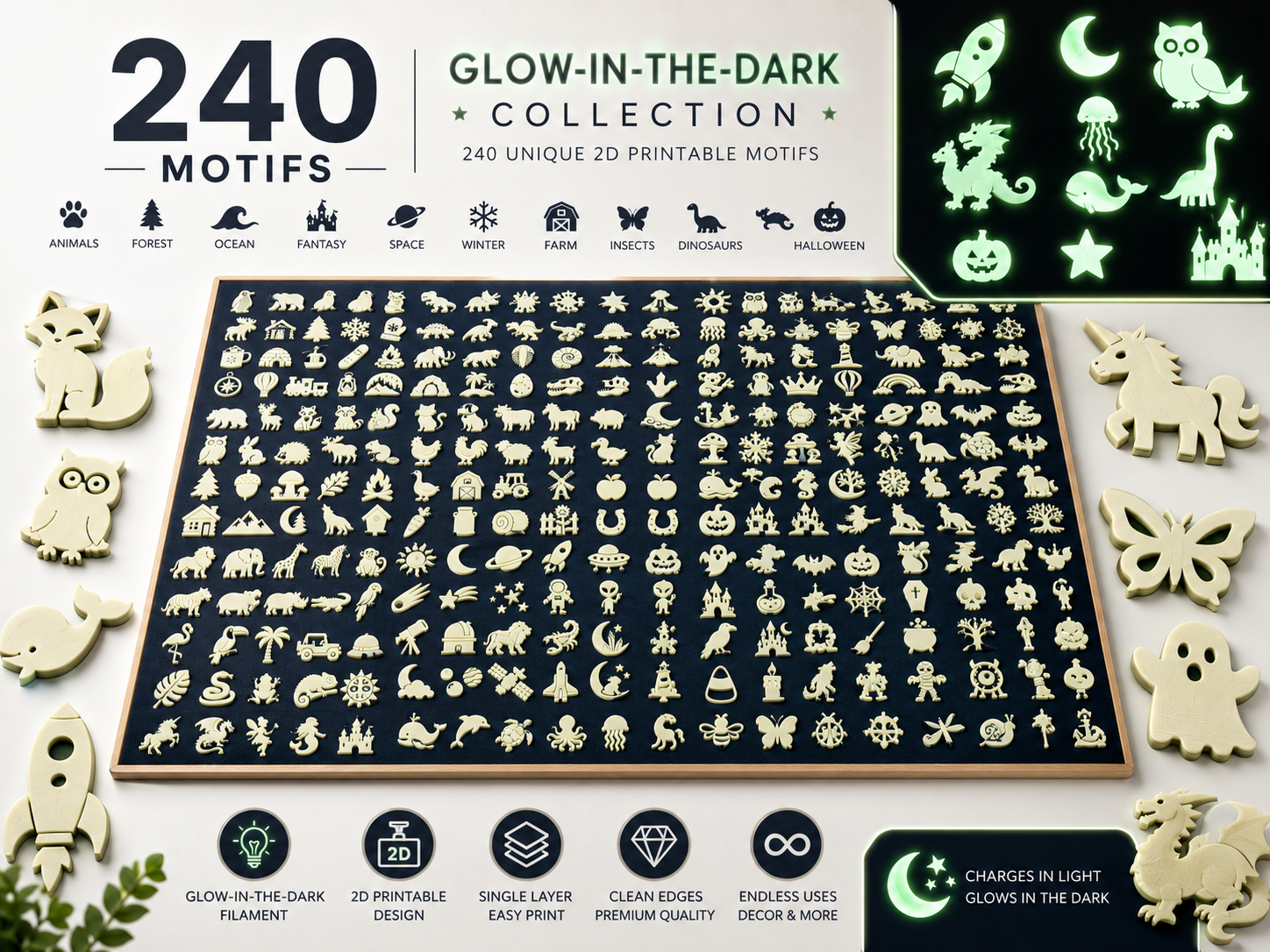 240 Scalable Symbols Glow, Decor & DIY Collection