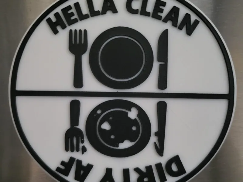 Hella Clean Dishwasher Magnet