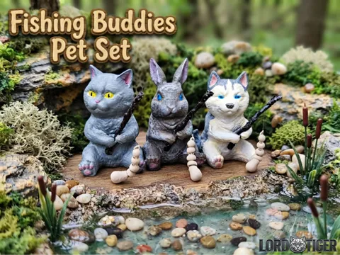 Modelo para impresión 3D: Fishing Buddies – Pet Set — referencia de MakerWorld