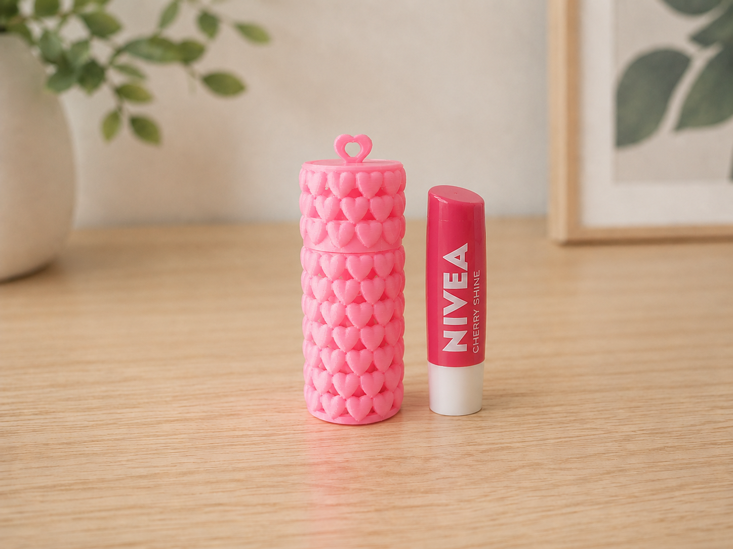 Heart Pattern Lip Balm Container