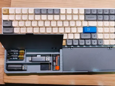 Keyboard Tray/Wrist Rest (Modular, printable on A1 mini)
