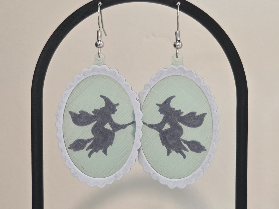 Pendant Witch Earrings 3D model